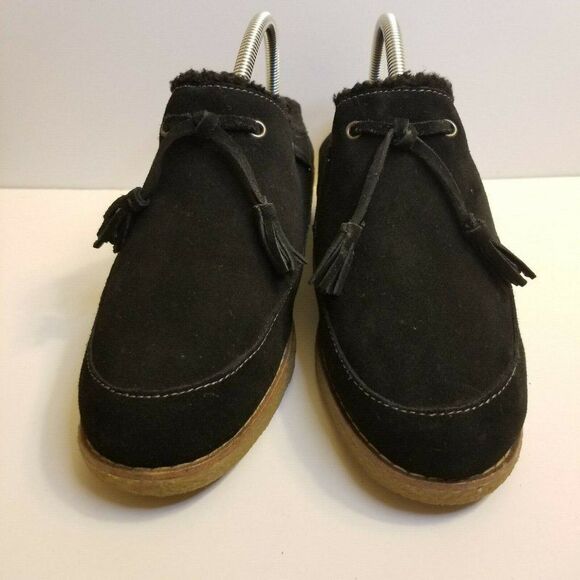 Lands End Womens Size 9 (B) Black Slip On Clog Sueded Sherpa Lined Shoes 432806 - Picture 2 of 7